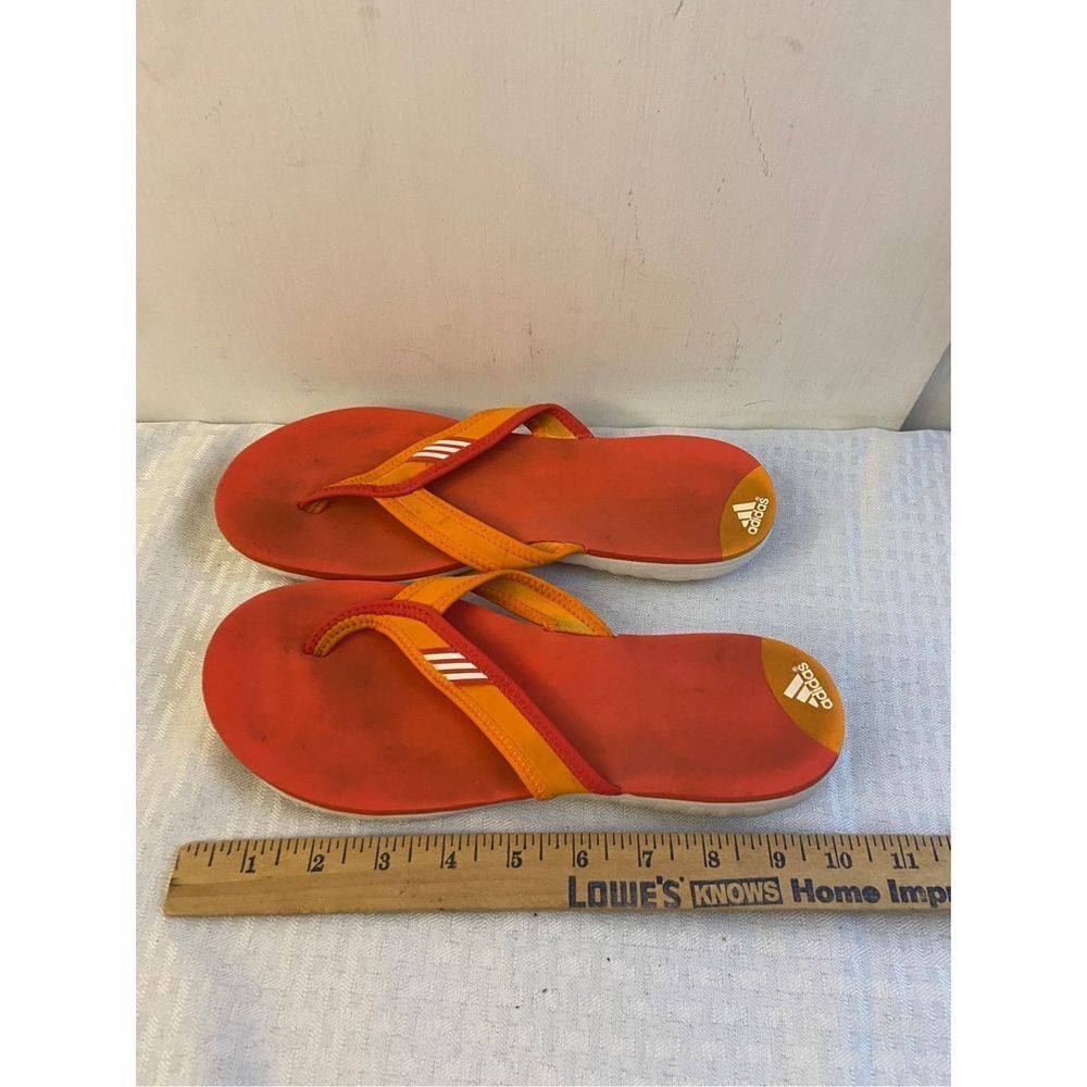 Adidas flip flops 8.0-8.5? sandals shoes orange pink